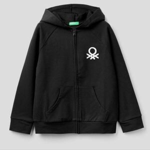 United Colors Of Benetton Kids Black Zip-Up Hoodie